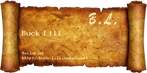 Buck Lili névjegykártya